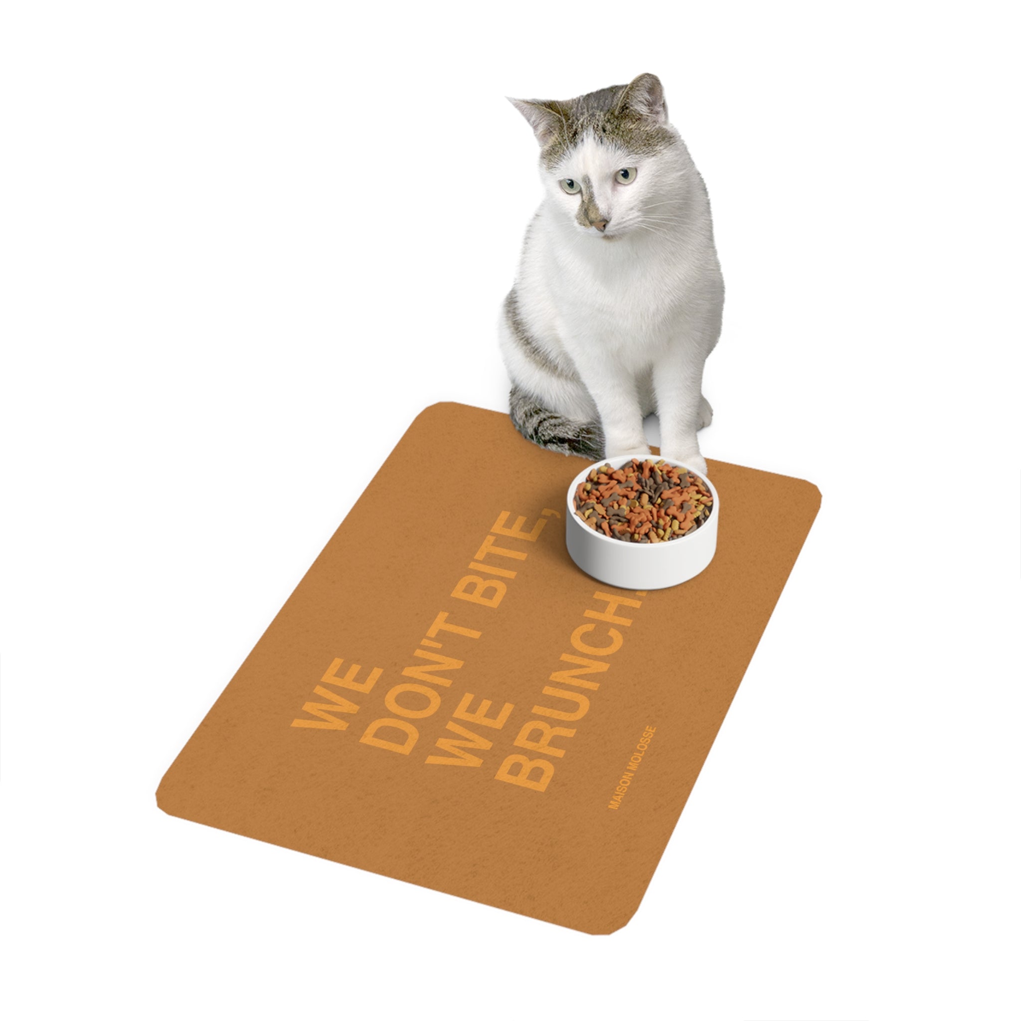 Tapis de Repas Chic pour Animaux – We Don’t Bite, We Brunch