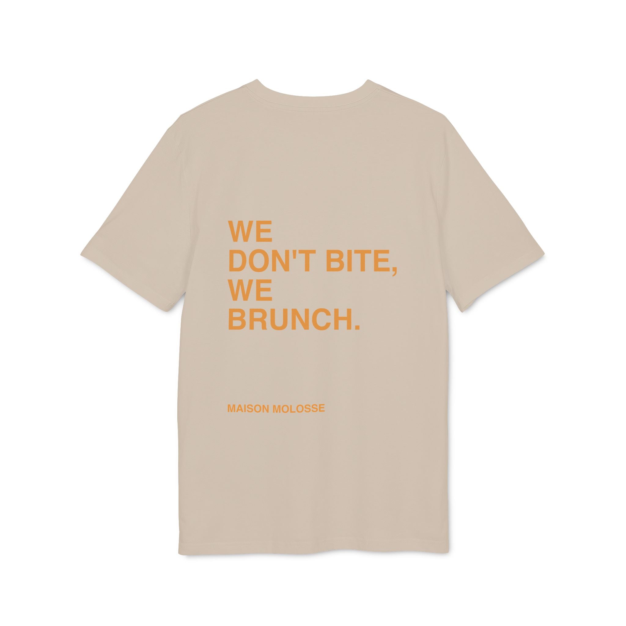 We don't bite, we brunch - Organic Cotton Tee (Medium Fit)