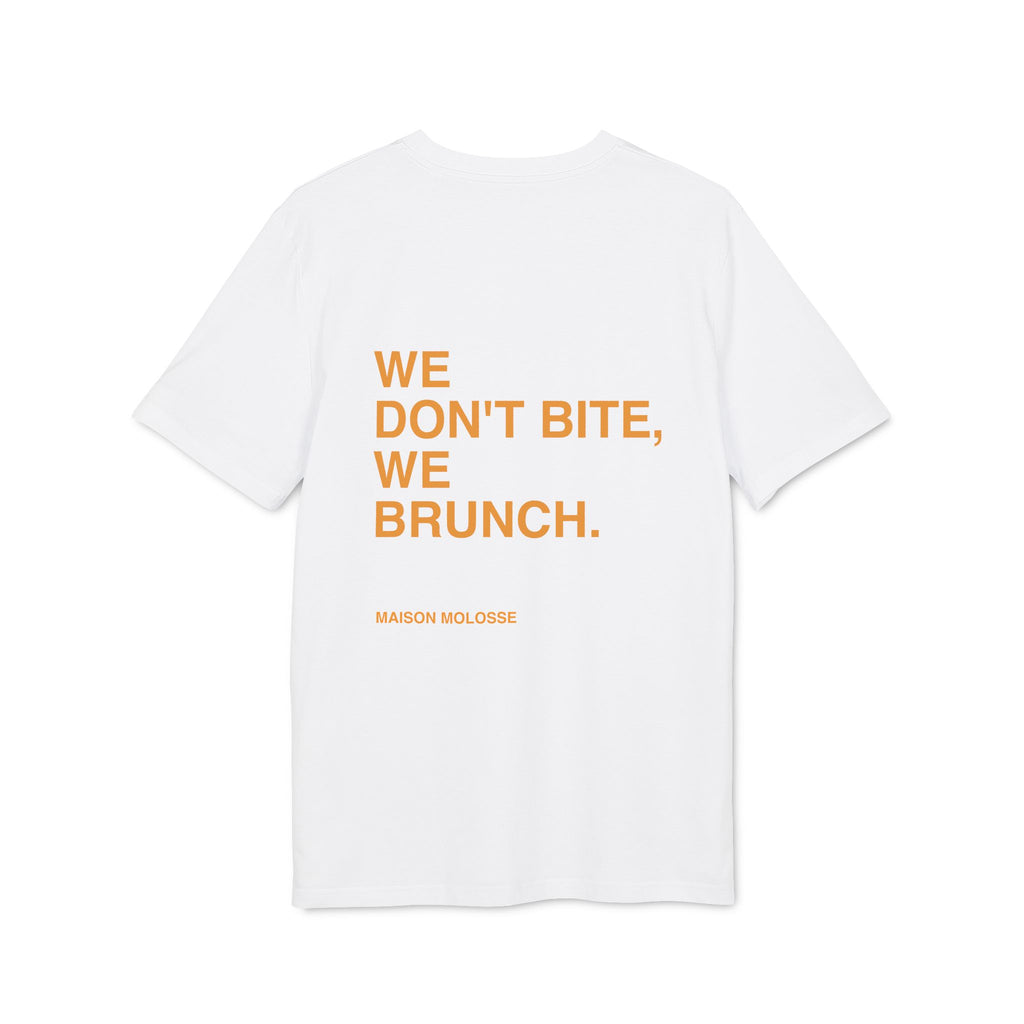 We don't bite, we brunch - Organic Cotton Tee (Medium Fit)