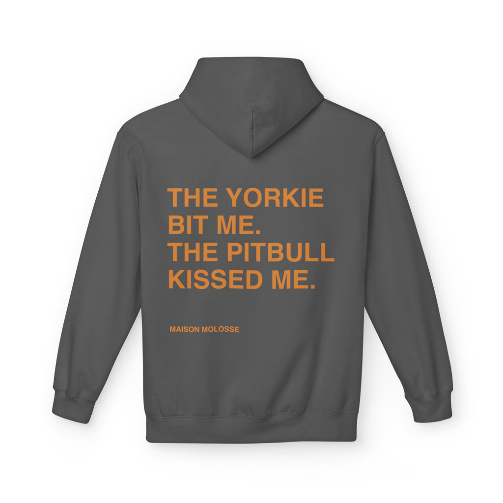 Stylish Hoodie for doglovers - The yorkie bit me, the pitbull kissed me