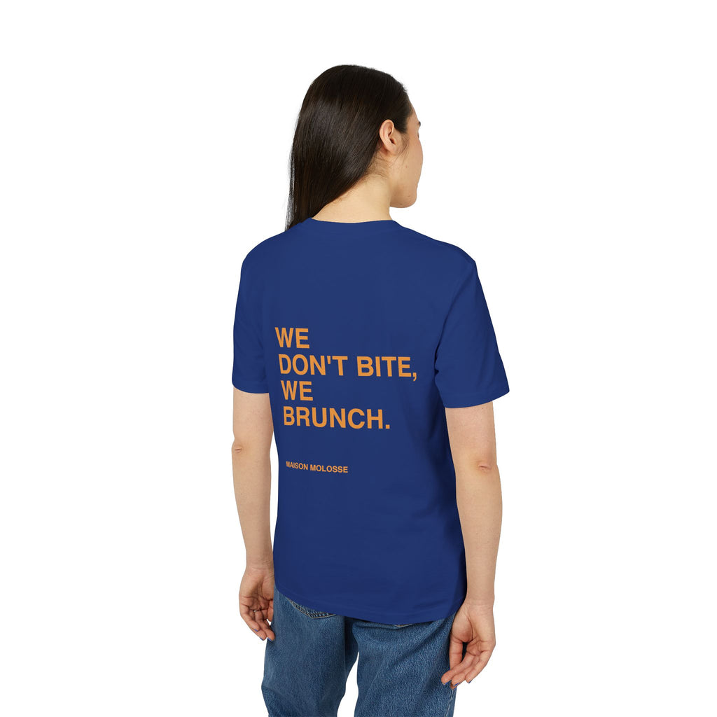 We don't bite, we brunch - Organic Cotton Tee (Medium Fit)