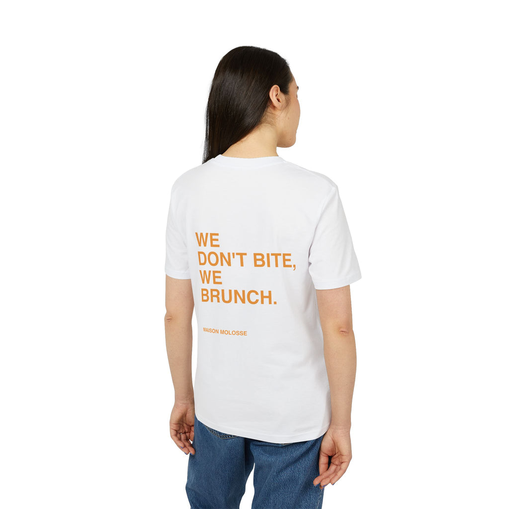 We don't bite, we brunch - Organic Cotton Tee (Medium Fit)