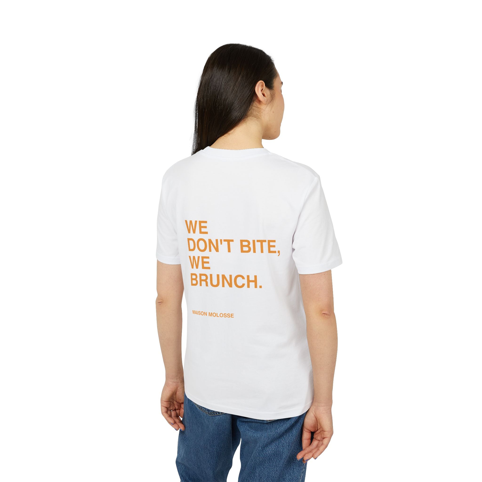 We don't bite, we brunch - Organic Cotton Tee (Medium Fit)