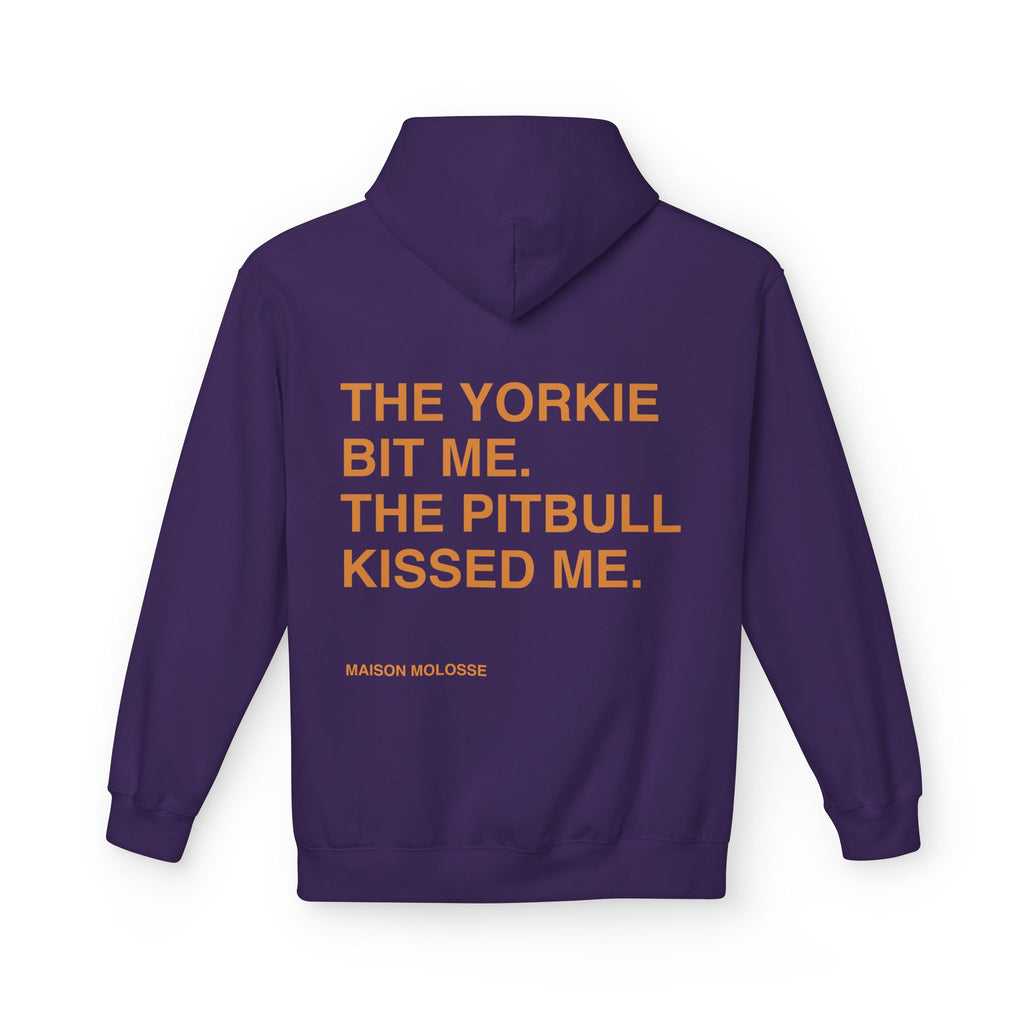 Stylish Hoodie for doglovers - The yorkie bit me, the pitbull kissed me