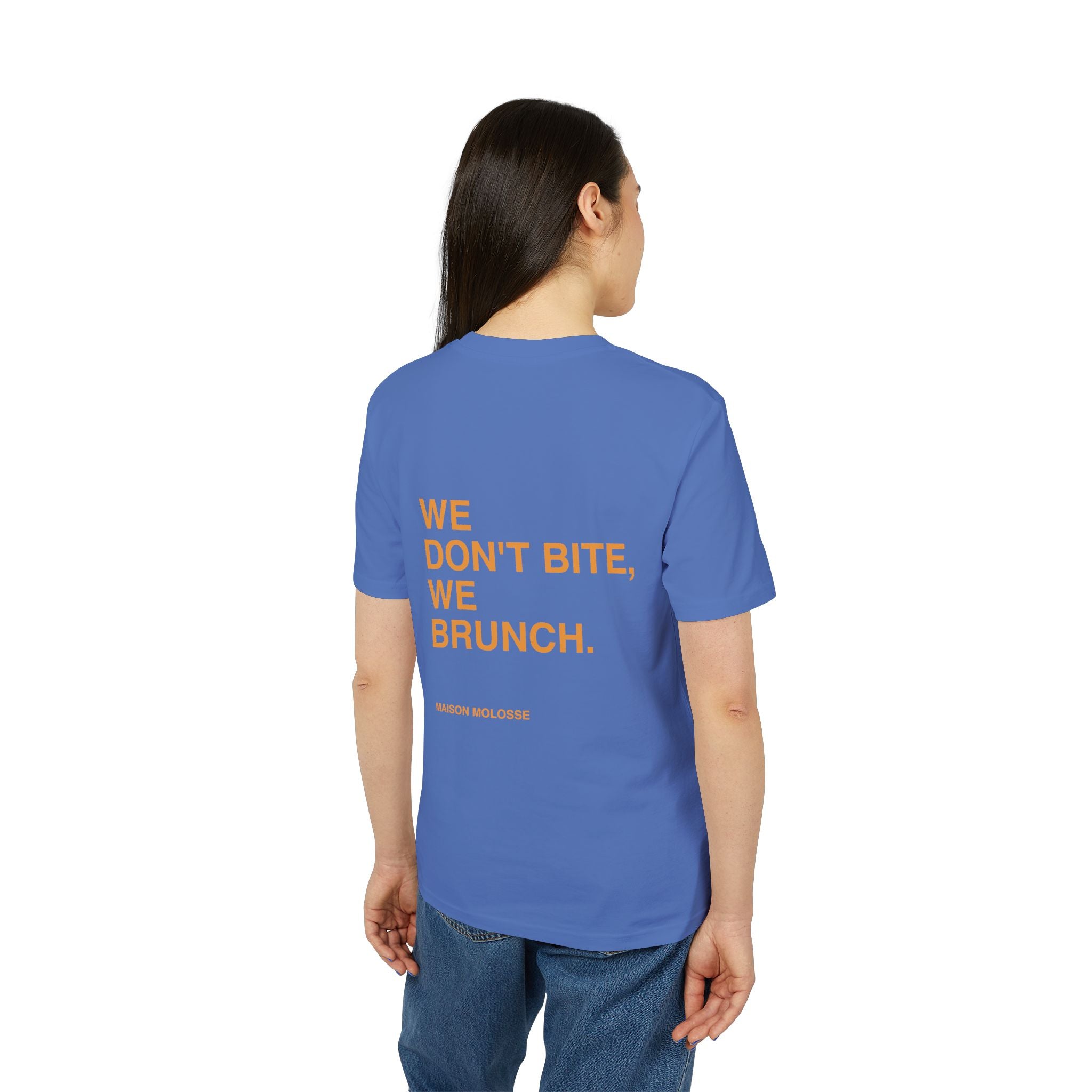 We don't bite, we brunch - Organic Cotton Tee (Medium Fit)