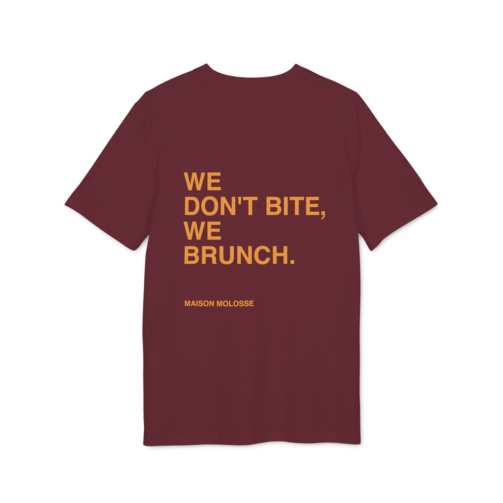 We don't bite, we brunch - Organic Cotton Tee (Medium Fit)