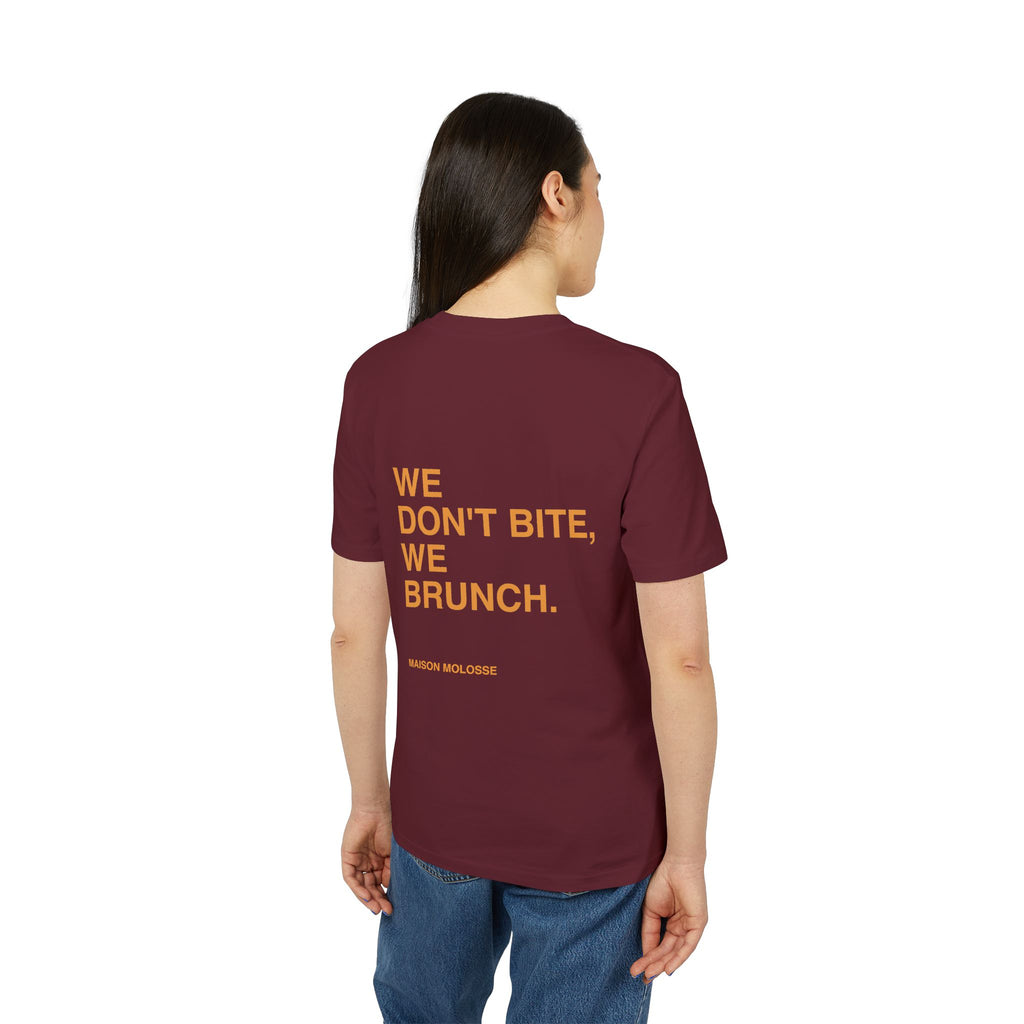 We don't bite, we brunch - Organic Cotton Tee (Medium Fit)