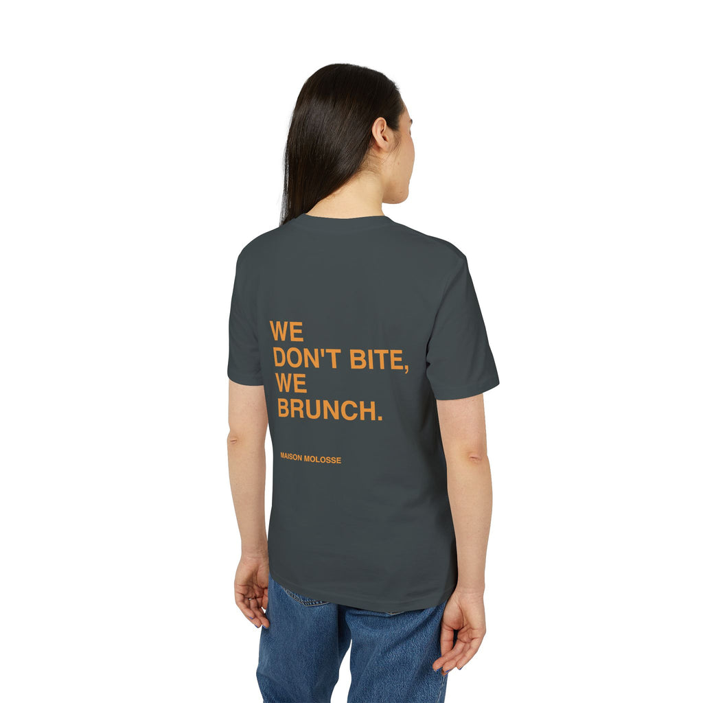 We don't bite, we brunch - Organic Cotton Tee (Medium Fit)
