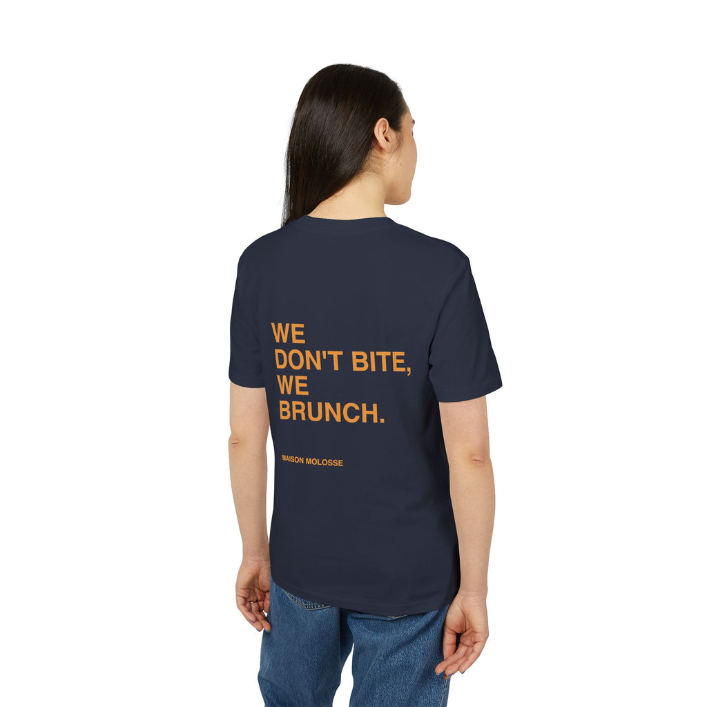 We don't bite, we brunch - Organic Cotton Tee (Medium Fit)