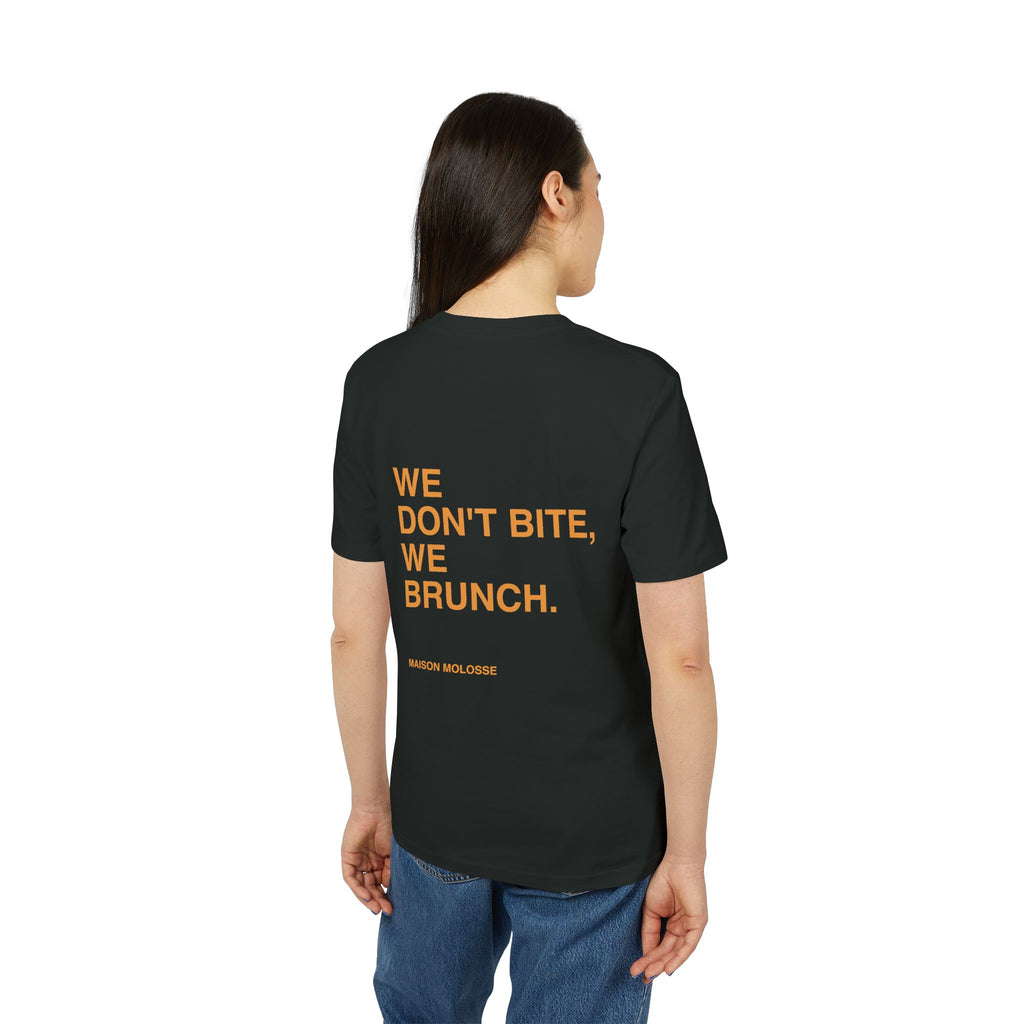 We don't bite, we brunch - Organic Cotton Tee (Medium Fit)
