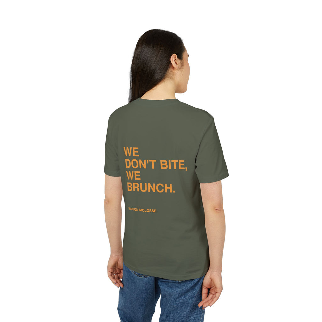 We don't bite, we brunch - Organic Cotton Tee (Medium Fit)
