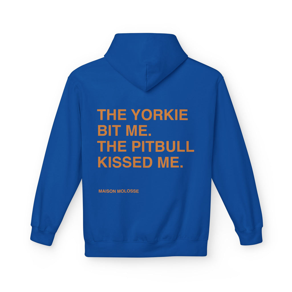 Stylish Hoodie for doglovers - The yorkie bit me, the pitbull kissed me